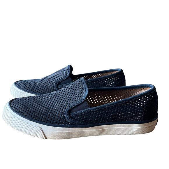 Sperry Seaside Top Sider Boat Shoes Womens Size 7.5 Navy Slip On Casual Sneakers - Picture 1 of 9